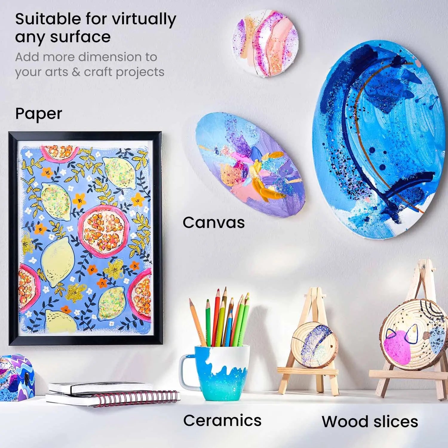ARTEZA Glitter Acrylic Paint Set of 14 - 60ml Arteza